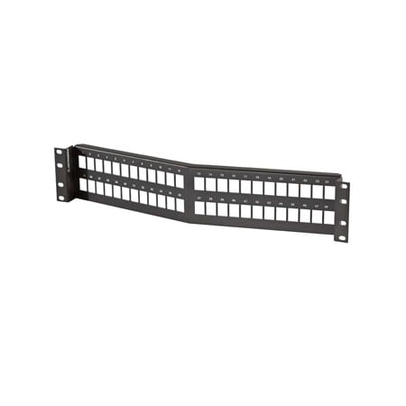 Ortronics 48 PORT PATCH PANEL ANGLED, UNLOADED 2U, BLACK SPAKSU48